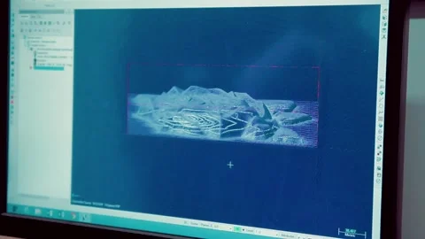 Three-dimensional drawing of a rose flower on a computer screen Stock Footage 247368925