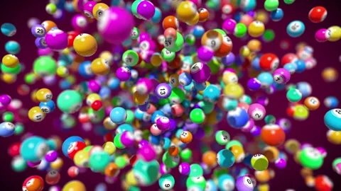 Three dimensional exploding bingo balls Stock Footage 266907773