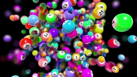 Three dimensional exploding bingo balls Stock Footage 266907834