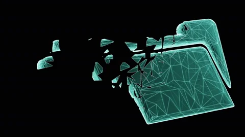 Three-dimensional file icon isolated on black background. Stock Footage 232095590