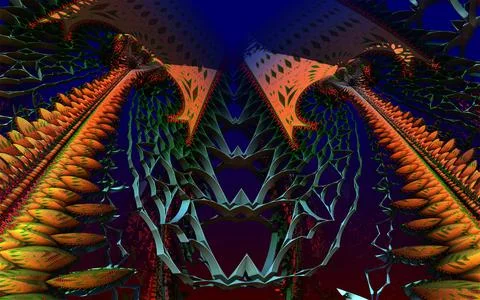 Three-dimensional fractal Stock Illustration