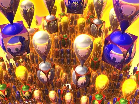 Three-dimensional fractal Stock Illustration