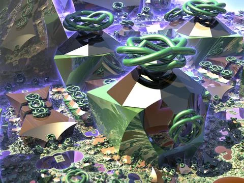 Three-dimensional fractal Stock Illustration