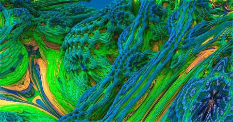 Three-dimensional fractals Stock Illustration