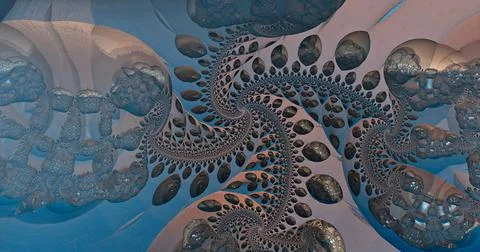 Three-dimensional fractals Stock Illustration
