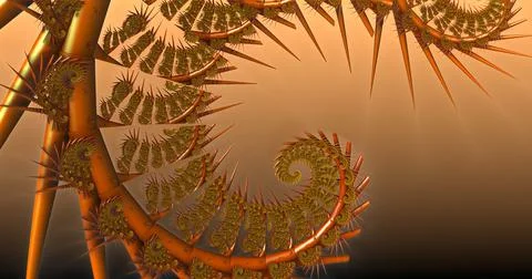 Three-dimensional fractals Stock Illustration
