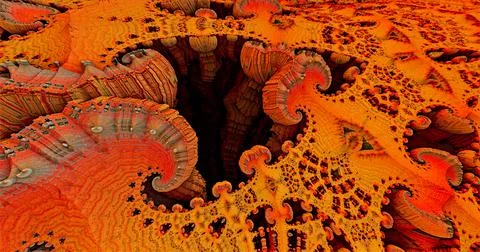 Three-dimensional fractals Stock Illustration