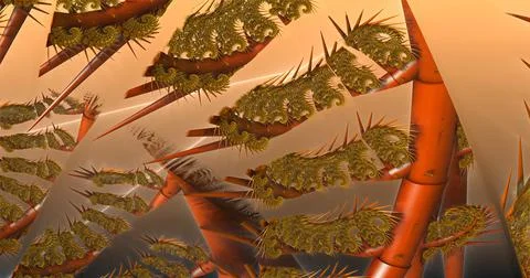 Three-dimensional fractals Stock Illustration