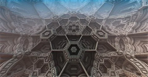 Three-dimensional fractals Stock Illustration