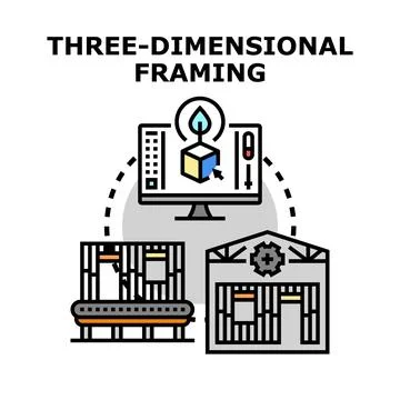 Three dimensional framing building engineering process Stock Illustration