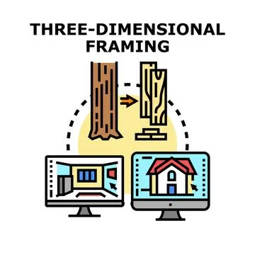 Three dimensional framing concept using digital technology Stock-Illustration
