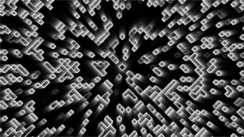 Three-dimensional geometric background of white glowing squares. Animated bright Stock Footage 309294719