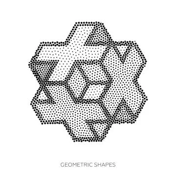 Three-dimensional geometric figures collected from points Stock Illustration