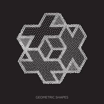 Three-dimensional geometric figures collected from points Stock Illustration