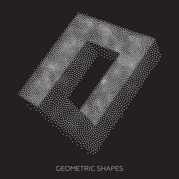 Three-dimensional geometric figures collected from points Stock Illustration
