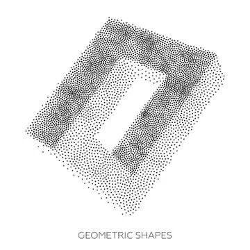 Three-dimensional geometric figures collected from points Stock Illustration
