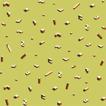 Three-dimensional geometric shapes seamless pattern. Vector background. Illustrazione stock