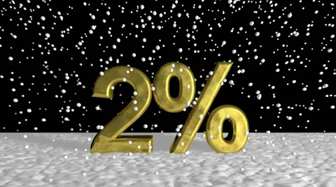 Three Dimensional Golden 2% on Snow Stock Footage 45286593