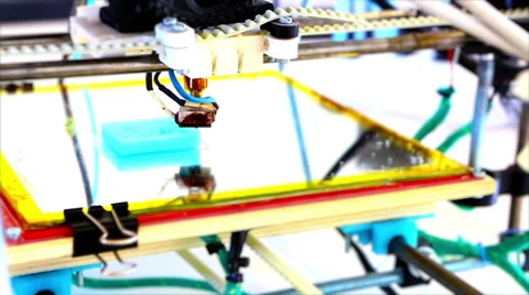 Three dimensional handmade printer at work. Stock Footage 35437308