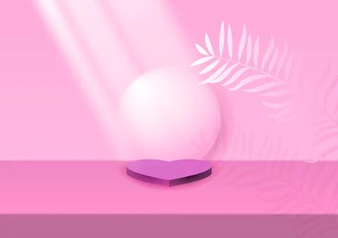 Three-dimensional heart-shaped podium helps calm the mind Stock Illustration