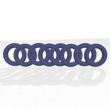 Three dimensional illustration image of a chain Stock Illustration