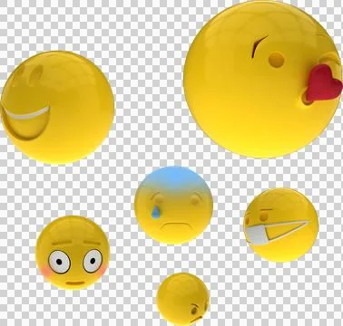 Three dimensional image of basic emoticons Stock Illustration