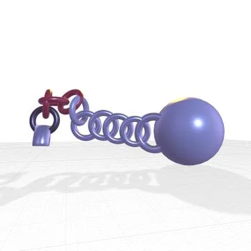 Three dimensional image of a chain attached with a metal ball Stock Illustration