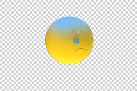 Three dimensional image of crying emotag Stock Illustration