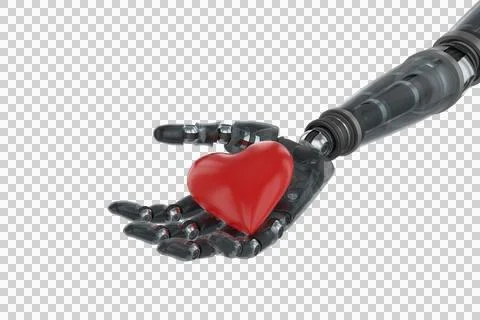 Three dimensional image of cyborg showing heart shape decoration Stock Illustration