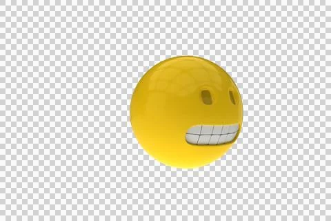 Three dimensional image of emoicon clenching teeth 스톡 일러스트