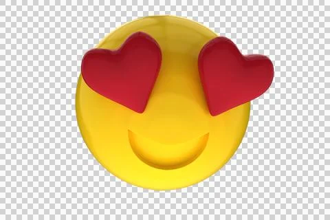 Three dimensional image of emotag with heart shape eyes Stock Photos