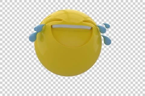 Three dimensional image of emoticon giggling Stock Illustration
