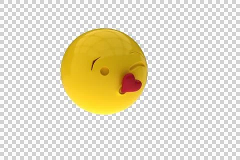 Three dimensional image of emoticon with heart shape Stock Photos