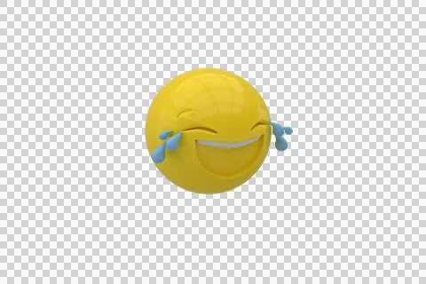 Three dimensional image of giggling emotag Stock Illustration