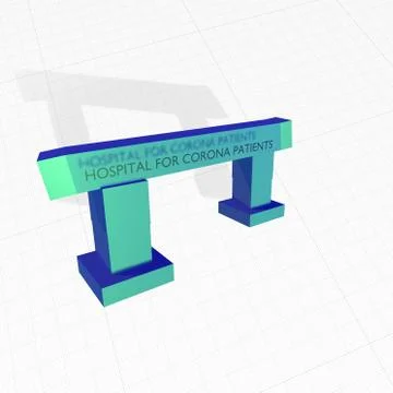 Three dimensional image of a Hospital entry gate for Corona patients Stock Illustration