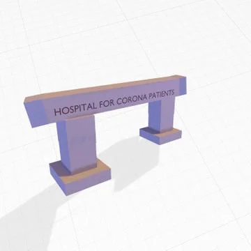 Three dimensional image of a Hospital entry gate for Corona patients Stock Illustration