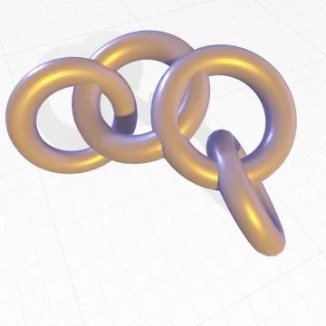 Three dimensional image of a metallic chain Stock Illustration