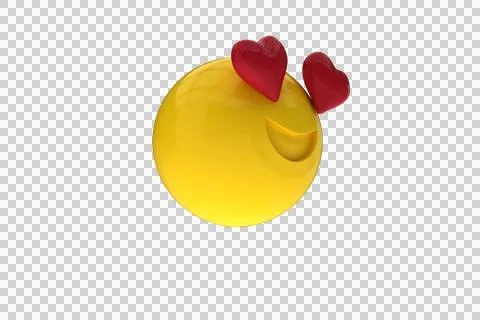 Three dimensional image of smiley face with heart shape eyes Stock Illustration