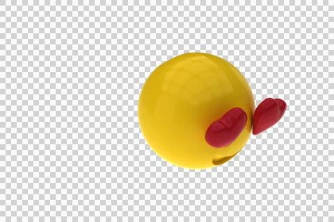 Three dimensional image of smiley face with red heart shape eyes Stock Photos