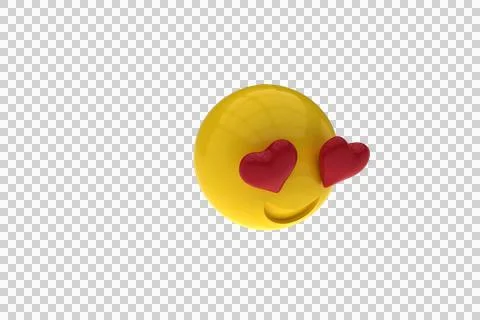 Three dimensional image of smiley with heart shape eyes Stock Illustration