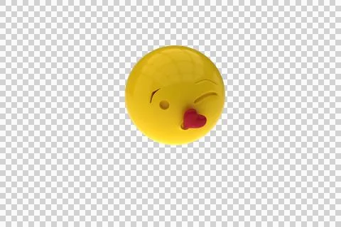 Three dimensional image of smiley icon with heart shape Stock Photos