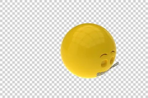 Three dimensional image of smiley with zipper face Stock Illustration