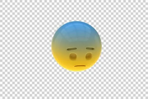 Three dimensional image of tensed smiley face Stock Illustration