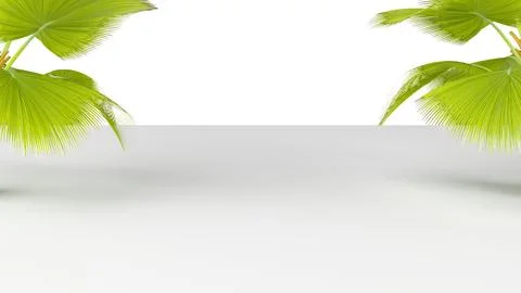 Three-dimensional isolate with flooring in perspective and lush tropical le.. イラスト素材