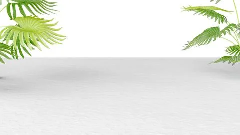 Three-dimensional isolate with flooring in perspective and lush tropical le.. イラスト素材