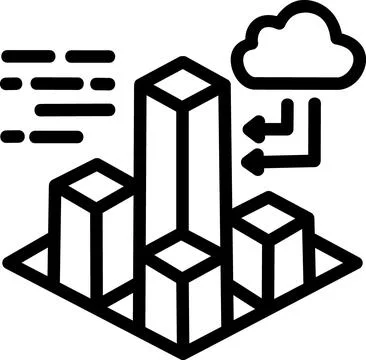 Three dimensional isometric chart with cloud connection Stock Illustration