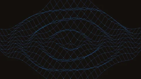 Three dimensional isometric sapphire blue digital grid with undulating elev.. 스톡 동영상 346187992