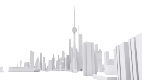 Three-dimensional landscape of the modern city. Stock Footage 107379830