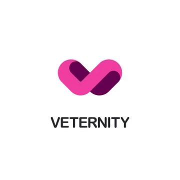 Three Dimensional Letter V Logo Design Stock Illustration