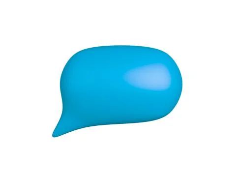 Three-dimensional light blue speech bubble, commonly associated with messaging Stock Illustration